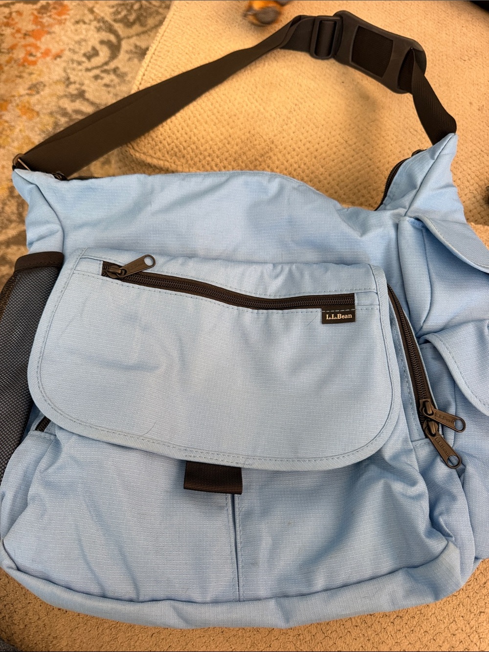 L.L. Bean Light Blue Men's Messenger Shoulder Bag